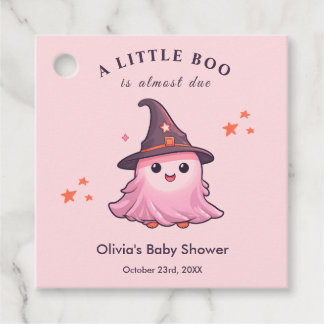 Étiquettes Cadeau Fête Prénatale d'Halloween Rose Un Petit Bou Baby