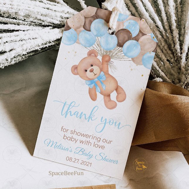 Étiquettes-cadeau Fête prénatale pour bébé ours en peluche On peut à (Teddy Bear Baby Shower We can barely wait Sugar Cookie Teddy Bear Baby Shower We can barely wait for)