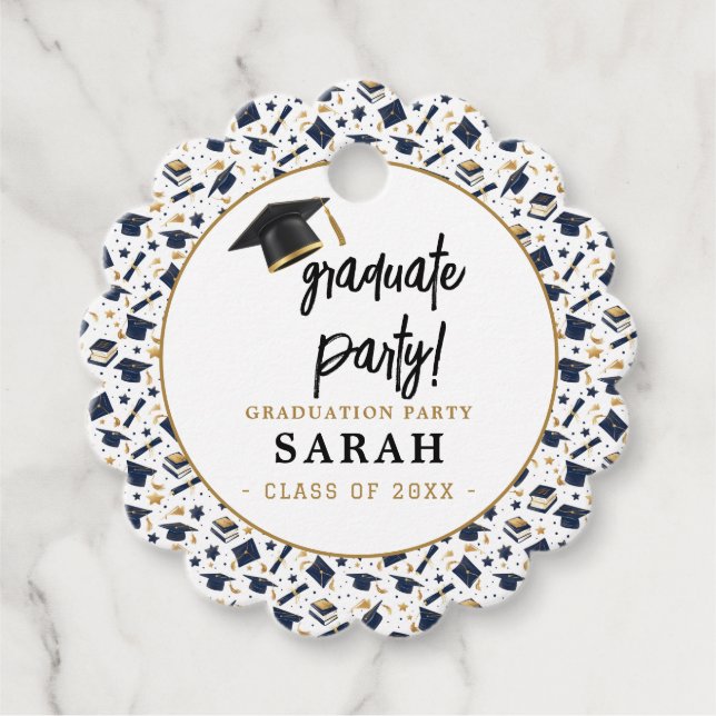 Étiquettes Cadeau Fête simple moderne de graduation (Devant)