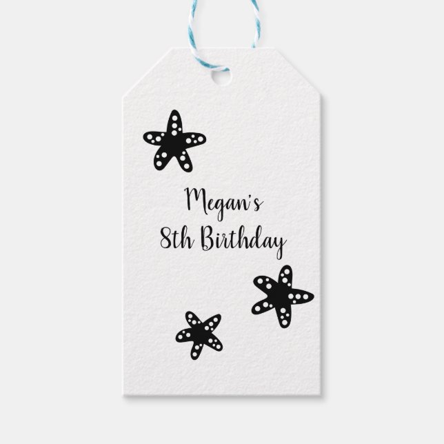 Étiquettes-cadeau Fête Sirène Sarcelle (Devant)