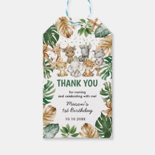 Étiquettes-cadeau Fête tropicale sauvage Animaux Jungle Anniversaire