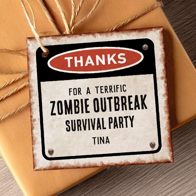 Étiquettes Cadeau Fête zombie merci (Créateur téléchargé)