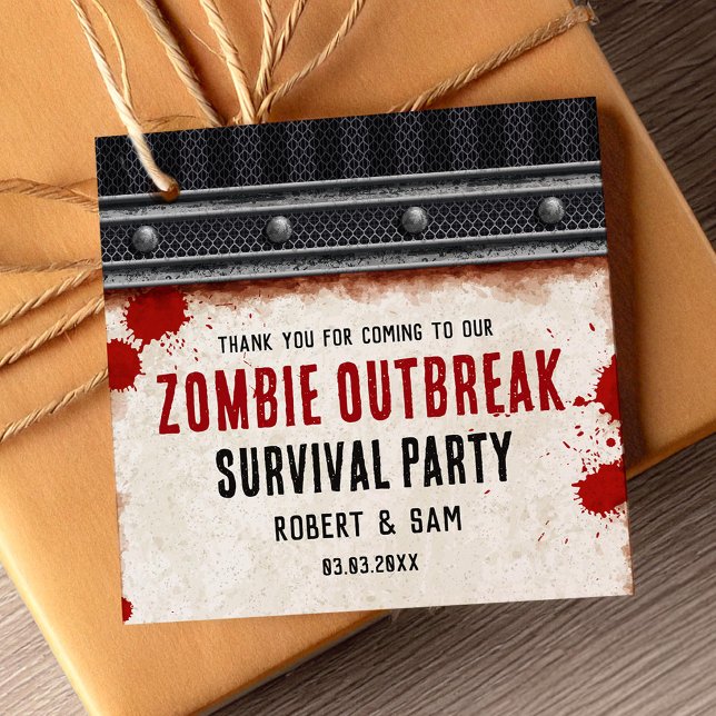Étiquettes Cadeau Fête zombie rouillé (Créateur téléchargé)