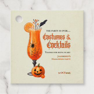 Étiquettes Cadeau Fêtes de costumes et cocktails d'orange frais Hall