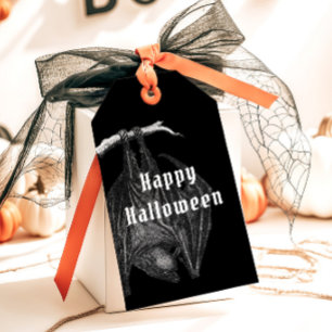 Étiquettes-cadeau Fêtes d'Halloween Chauve-Souris Gothiques