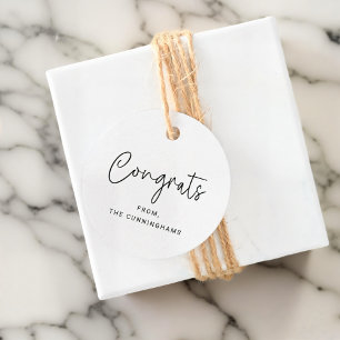 Étiquettes Cadeau Fêtes Simple Chic Moderne Élégant Nom de famille