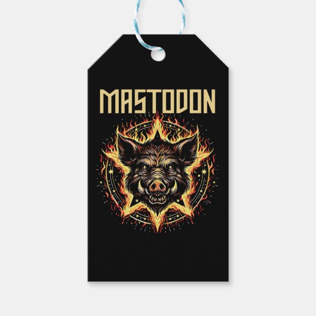 Étiquettes-cadeau Feu de sanglier Mastodonte (Devant)