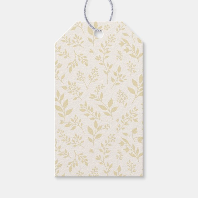 Étiquettes-cadeau Feuillage d'automne Blé Doré - Neutre (Devant)