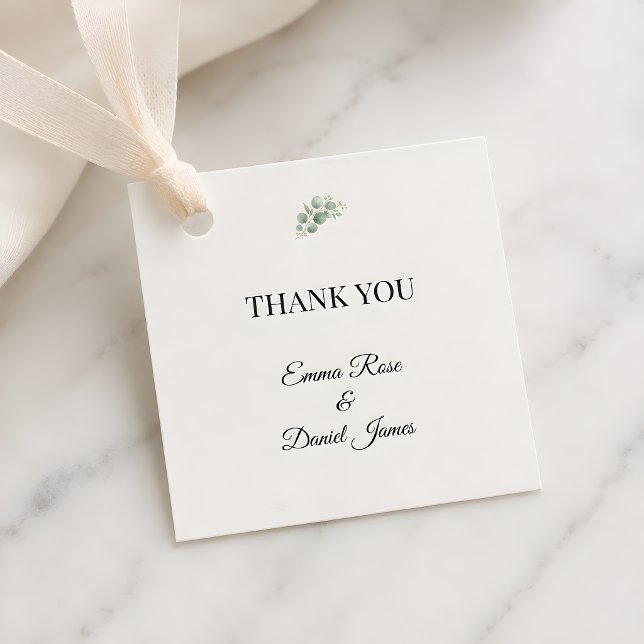 Étiquettes Cadeau Feuillage de luxe en eucalyptus (Eucalyptus wedding themed favor tag)