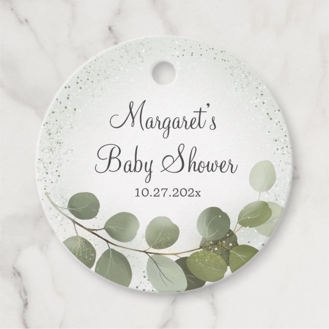 Étiquettes Cadeau Feuillage de verdure Eucalyptus  (Devant)
