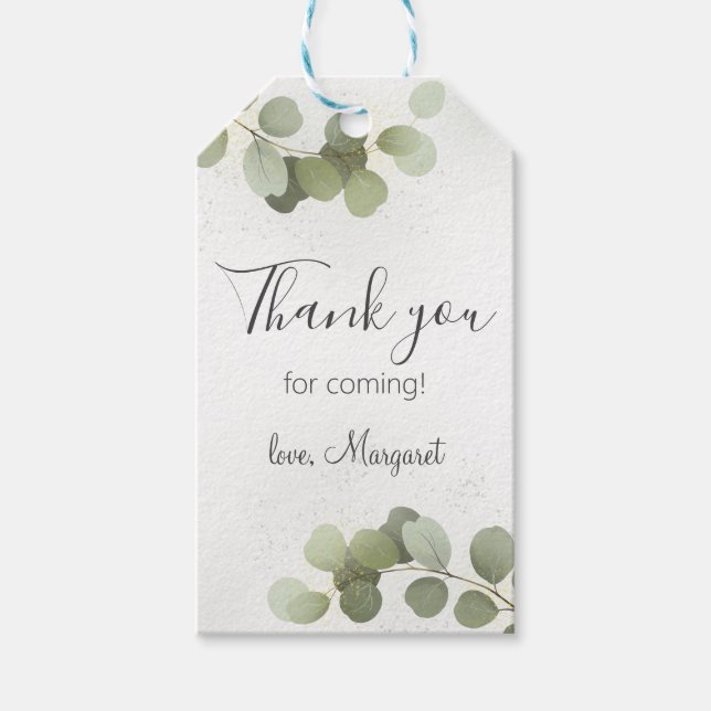 Étiquettes-cadeau Feuillage de verdure Eucalyptus (Devant)