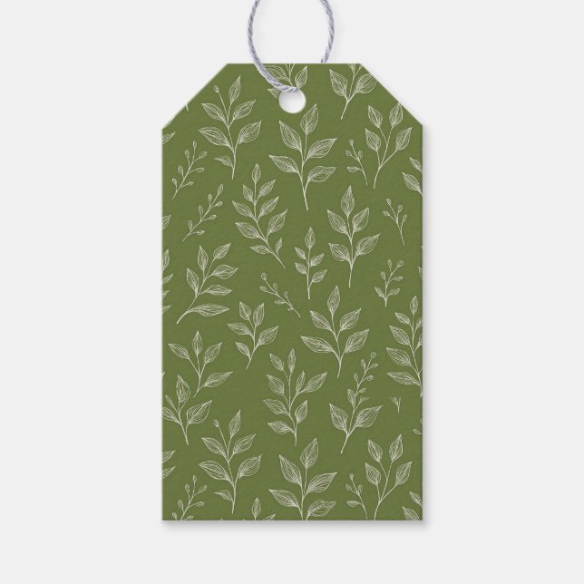 Étiquettes-cadeau Feuille botanique de la nature (Devant)
