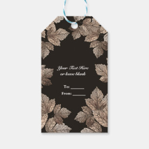 Étiquettes-cadeau Feuille de bronze et marron foncé, décoration de f