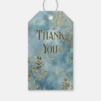 Étiquettes-cadeau Feuille d'or et motif botanique aux accents dorés