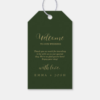 Étiquettes-cadeau Feuille minimale | Mariage de monogramme officiel 