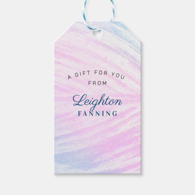 Étiquettes-cadeau Feuille tropicale peinte (Devant)