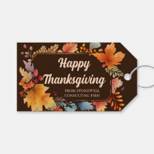 Étiquettes-cadeau Feuilles Brown Vintages bons thanksgivings