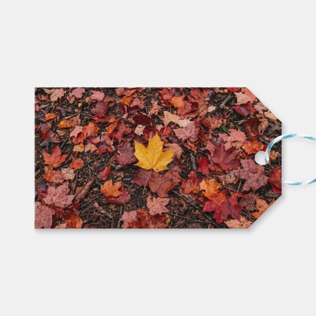 Étiquettes-cadeau Feuilles d'automne  (Devant (Horizontal))