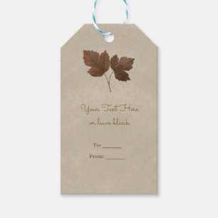 Étiquettes-cadeau Feuilles de cuivre doré élégantes fête personnalis