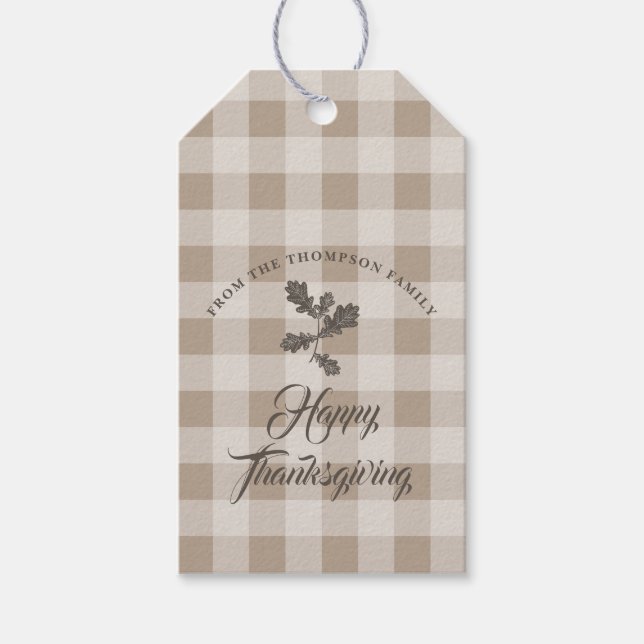Étiquettes-cadeau Feuilles de feuillage d'automne de Thanksgiving à  (Devant)