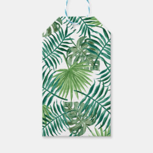 Étiquettes-cadeau Feuilles de la jungle tropicale