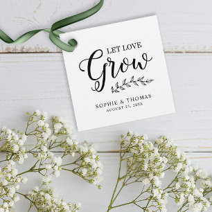 Étiquettes Cadeau Feuilles de mariage, laissez l'amour grandir