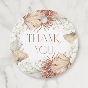 Étiquettes Cadeau Feuilles de palmiers et orchidées Wreath Boho Baby