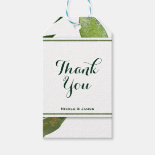 Étiquettes-cadeau Feuilles de plantes botaniques vertes Glam mariage