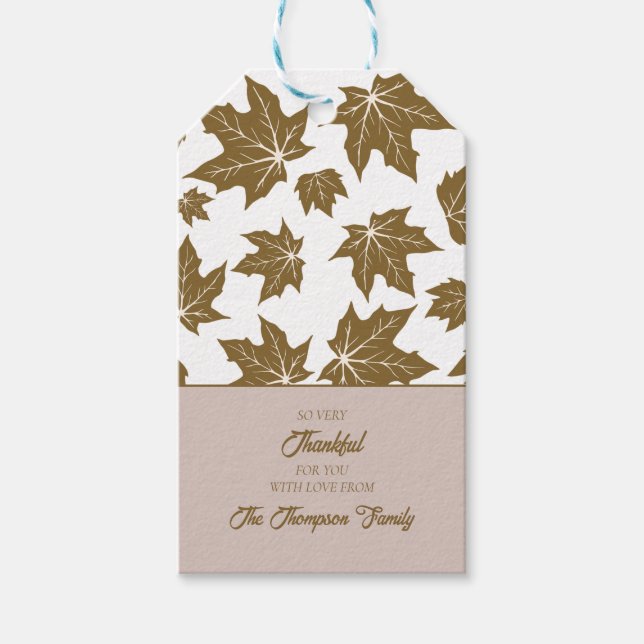 Étiquettes-cadeau Feuilles d'érable Repas de Thanksgiving Brunch Dîn (Devant)