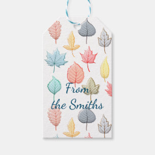 Étiquettes-cadeau Feuilles pastel