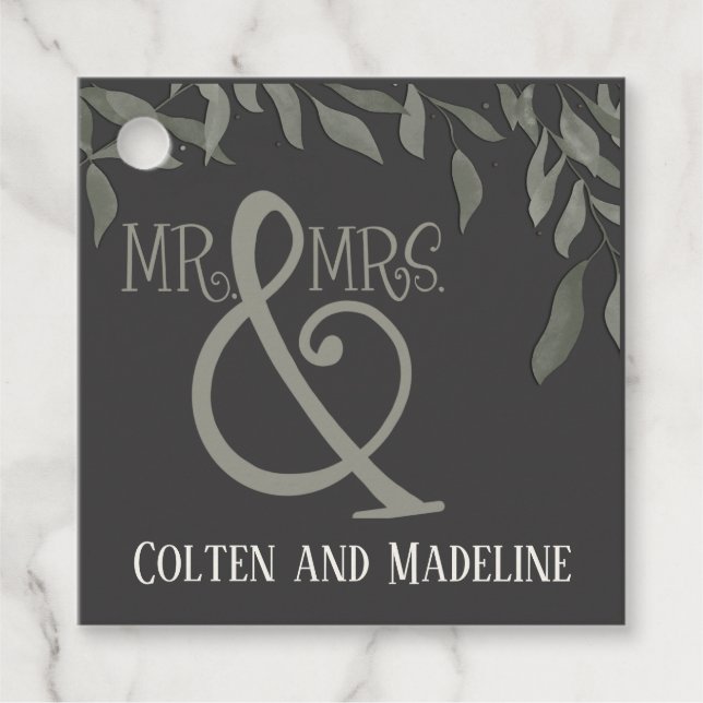 Étiquettes Cadeau Feuilles Simples Modernité Tendance Fun Inspirativ (Devant)