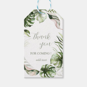 Étiquettes-cadeau Feuilles tropicales à l'aquarelle verdure