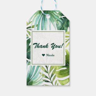 Étiquettes-cadeau Feuilles Tropicales Cadeau de Mariage Été Hawaïen