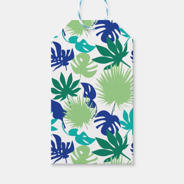 Étiquettes-cadeau Feuilles tropicaux (Devant)