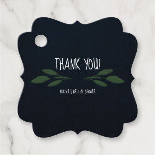 Étiquettes Cadeau Feuilles vert foncé et vert clair Végétation maria
