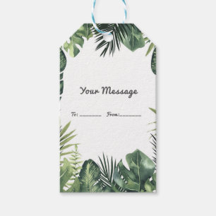 Étiquettes-cadeau Feuilles Vertes Plantes Tropicales Botaniques Mari