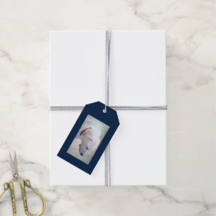 Étiquettes-cadeau Fier Chien Papa mignon Blanc Labrador Mix Profil d