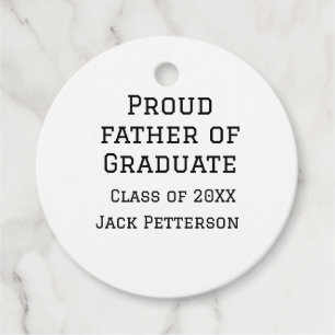 Étiquettes Cadeau Fier père de la classe de diplômés de 20XX ajouter