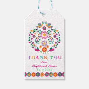 Étiquettes-cadeau Fiesta Couples Fête des mariées Fleurs mexicaines