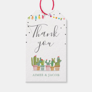 Étiquettes-cadeau Fiesta Douche Mexicaine Cactus Merci Favor