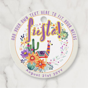 Étiquettes Cadeau FIESTA Drama Llama Fleurs Folkart Personnalisées