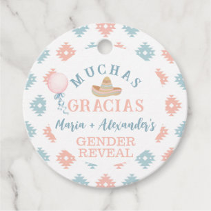 Étiquettes Cadeau Fiesta Merci de révélation de genre
