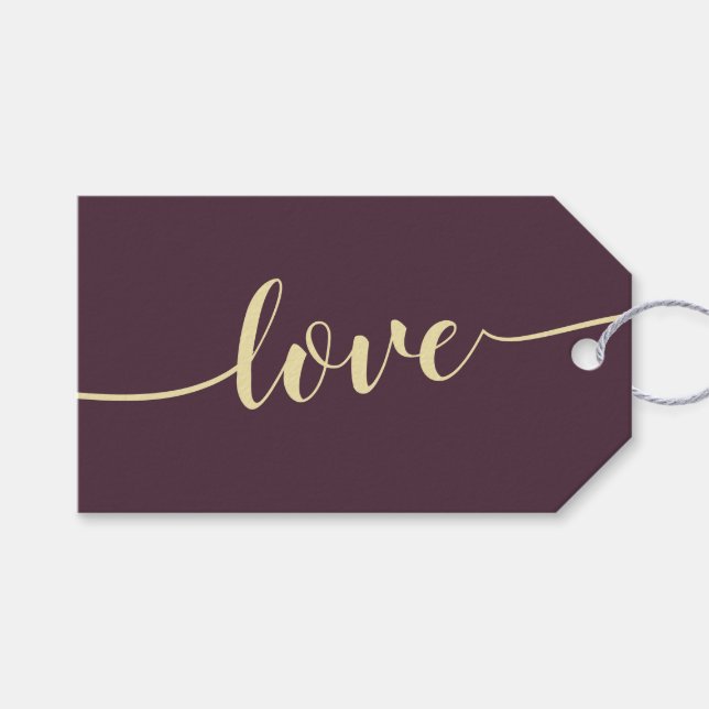 Étiquettes-cadeau Figue de minuit Acclamations Simple Amour (Devant (Horizontal))