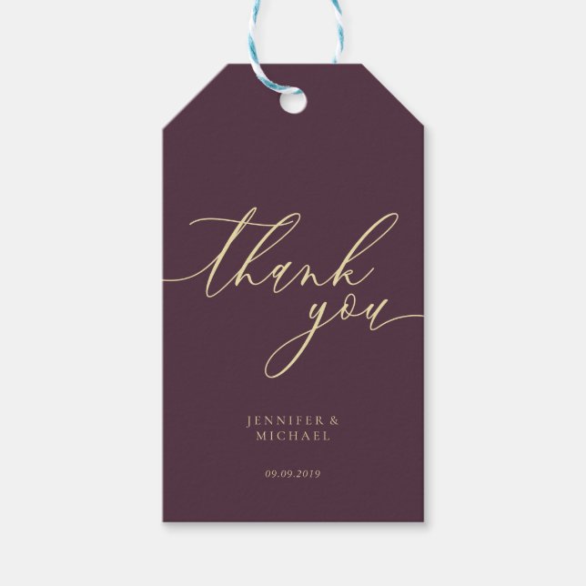 Étiquettes-cadeau Figue de Minuit Merci Simple (Devant)