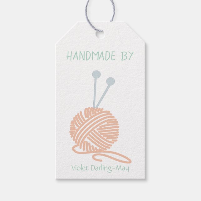 Étiquettes-cadeau Fil à main - Tricot et instructions de soins (Devant)