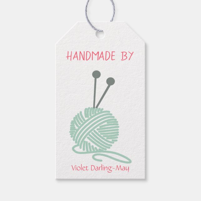 Étiquettes-cadeau Fil à main - Tricot et instructions de soins (Devant)