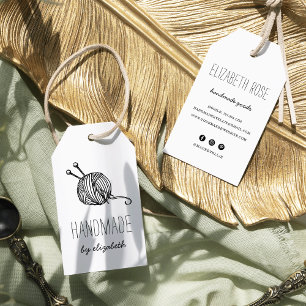 Étiquettes-cadeau Fil rustique Tricot artisanal de fabrication artis