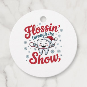 Étiquettes Cadeau Filant dans la neige Noël drôle de Noël