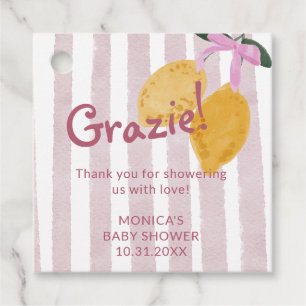 Étiquettes Cadeau Fille au citron Faveur de Baby Shower Remerciement