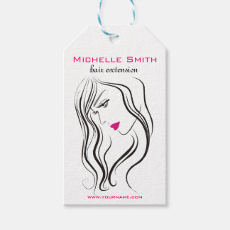 Étiquettes-cadeau Fille avec cheveux ondulés Coiffure icône de marqu
